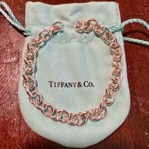 Tiffany & Co. Sterling Silver Medium 8”Round Link Chain Bracelet